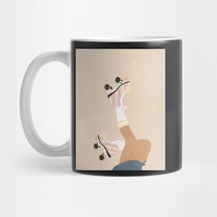 Girl, Legs, Skirollers, Boho style art, Mid century art Mug